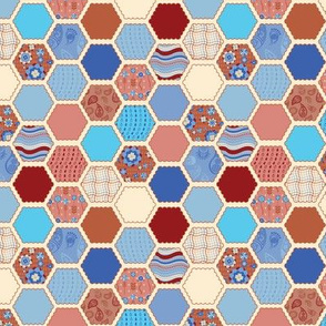 Elephant's Garden (Ruby & Ice) - Scalloped Hexagons