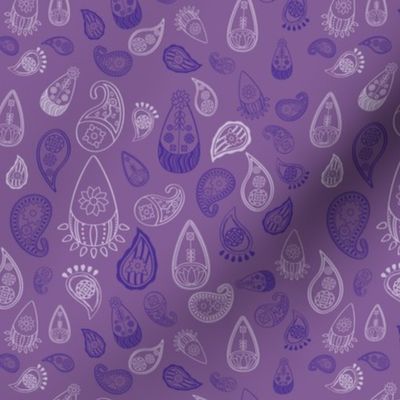 Elephant's Garden (Tangerine Violet) - Violet Paisleys