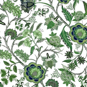 Chintz greens black and white-muted colors V2