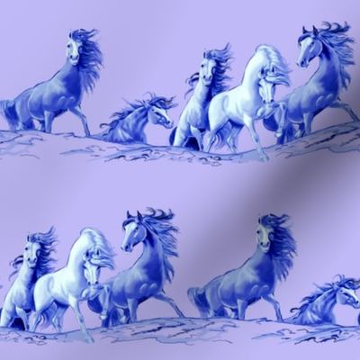 Mustangs on Purple