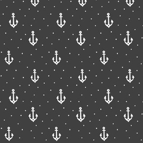 Cute Little Anchors | Charcoal Background