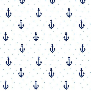 Cute Little Anchors | Navy/Blue on White