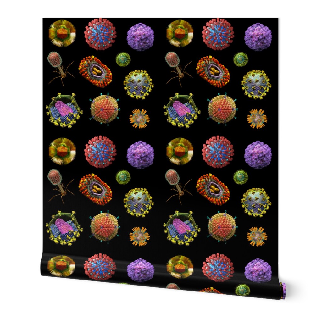 VIRUS on BLACK Covid 19 Scrubs