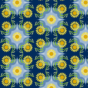 Sunflowers on Blue