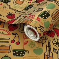 picnic // summer picnic fabric andrea lauren design food sandwiches fabric