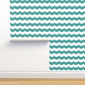 Chevron Waves in Peacock Teal