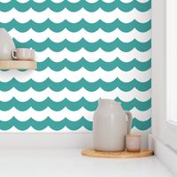 Chevron Waves in Peacock Teal