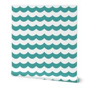 Chevron Waves in Peacock Teal