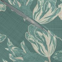 mid century modern floral ~ Hummingbird Linen