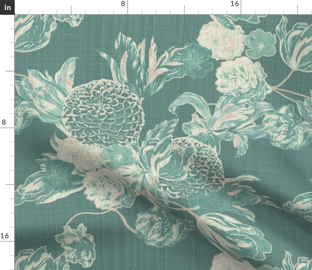 mid century modern floral ~ Hummingbird Linen