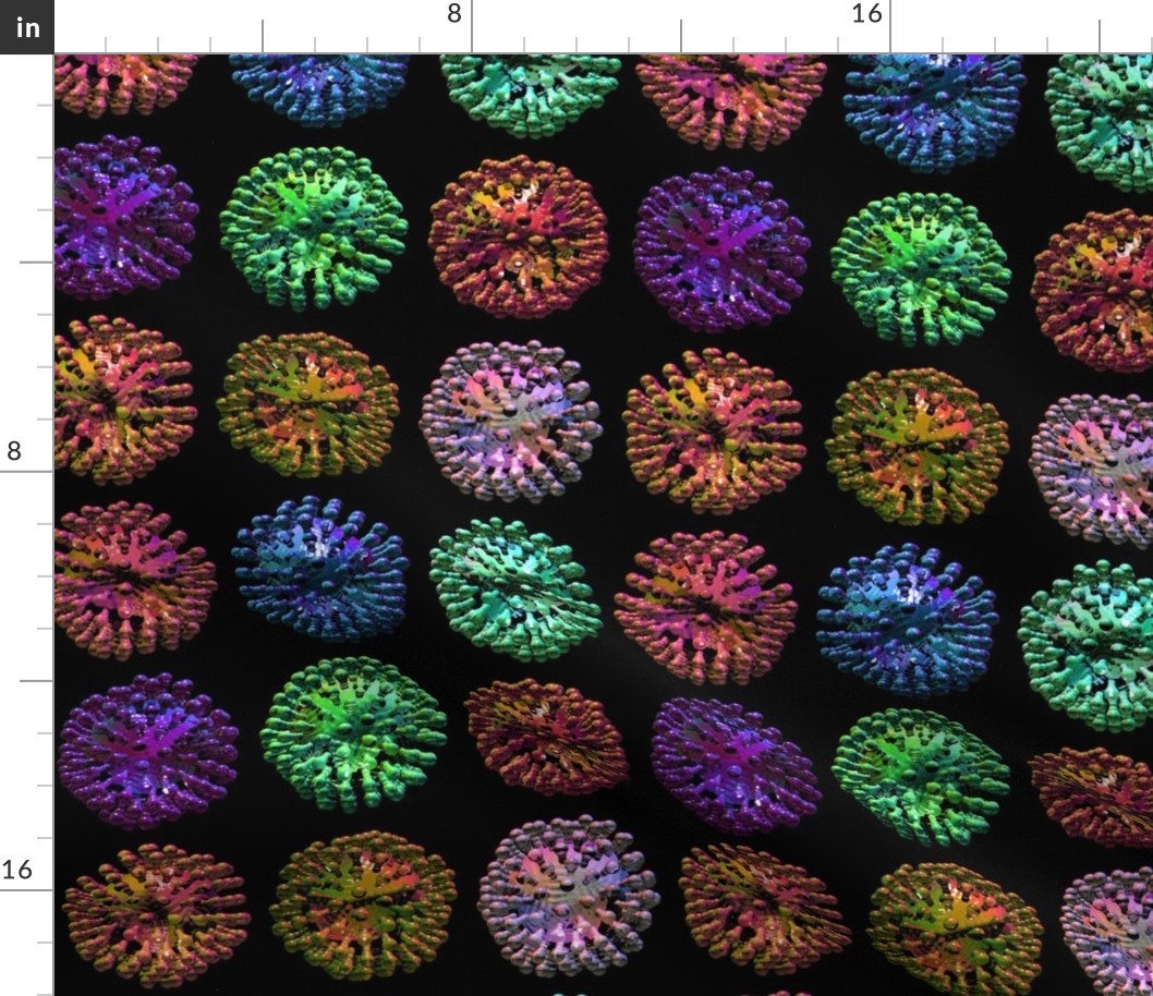 Coronavirus Coloured on Black Covid-19 Virus