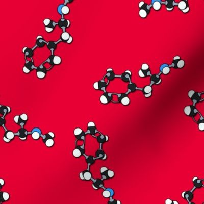Molecules on red