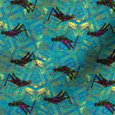 Cricket Batik - aqua & multi-colored