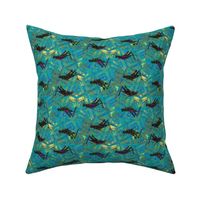 Cricket Batik - aqua & multi-colored