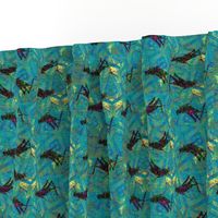 Cricket Batik - aqua & multi-colored