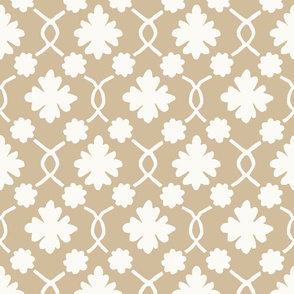 Bisque Floral Trellis