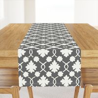 Charcoal Floral Trellis