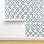 Summer Sky Blue Floral Trellis