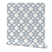 Summer Sky Blue Floral Trellis