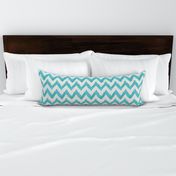 Aquamarine and Linen Ikat Watercolor Chevron