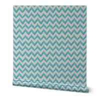 Aquamarine and Linen Ikat Watercolor Chevron