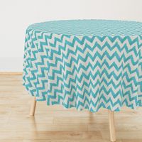 Aquamarine and Linen Ikat Watercolor Chevron