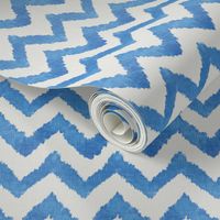 Pool and Linen Watercolor Ikat Chevron