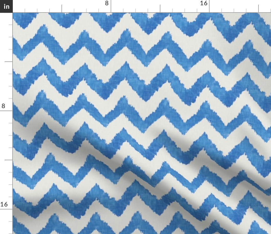 Pool and Linen Watercolor Ikat Chevron