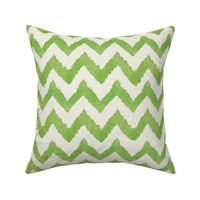 Lime and Linen Watercolor Ikat Chevron