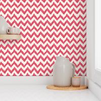 Raspberry on Linen Ikat Watercolor Chevron