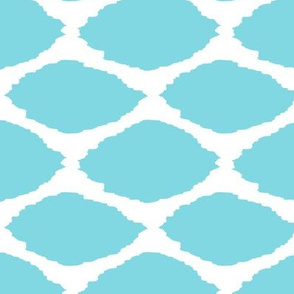 Aqua Oval Ikat