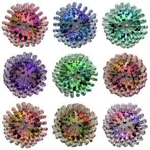 Coloured Coronavirus White Virus Polka