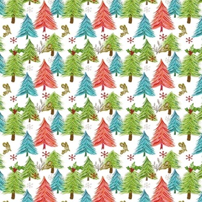 Colorful Christmas tree meadow - MED 525