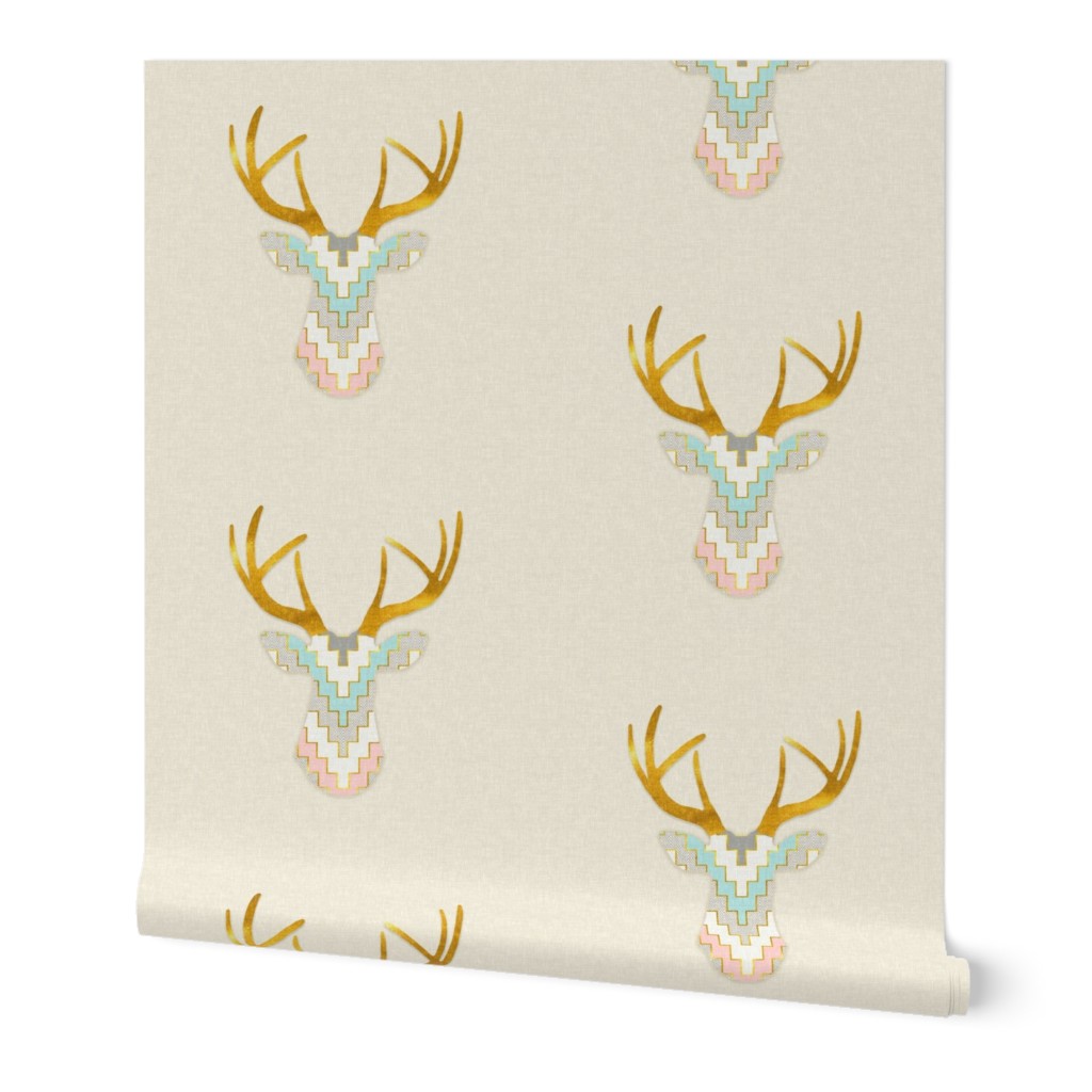 Telluride Deer in Pink, Gray and Turquoise