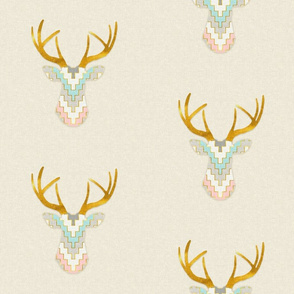 Telluride Deer in Pink, Gray and Turquoise