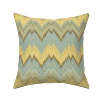 Ikat Chevron in Yellow, Blue and Aqua