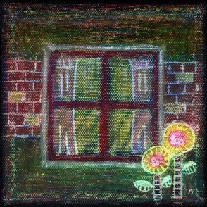 Window Flowers Oil Pastels