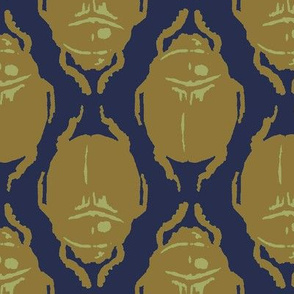 Scarab Allover Gold And Blue