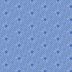 star icons on pixelated faded denim