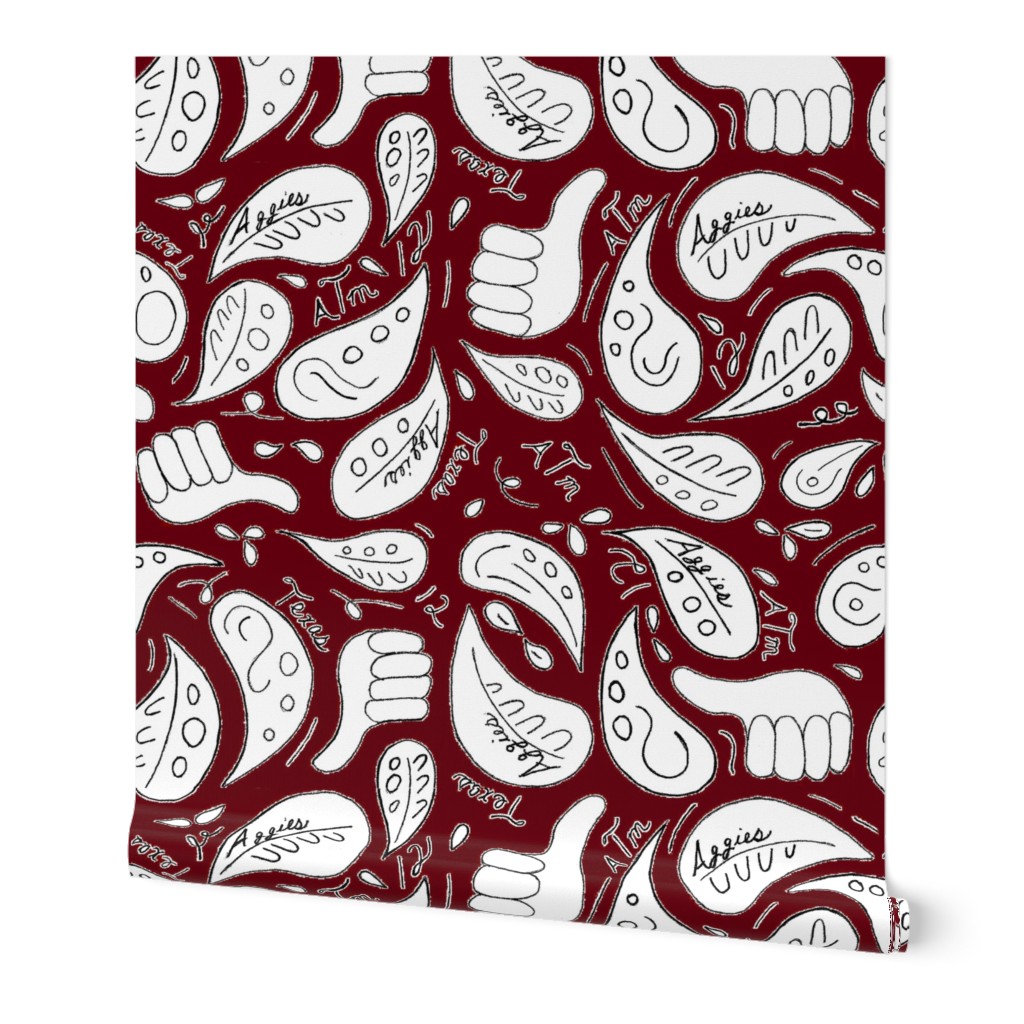 Aggie paisley maroon out