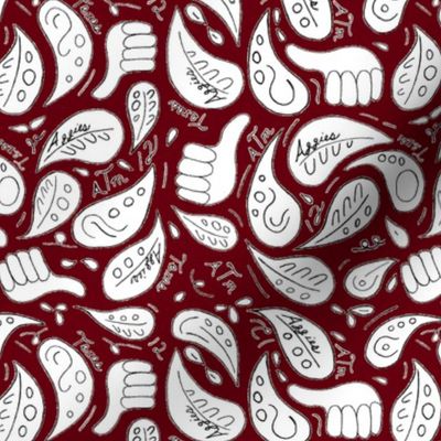 Aggie paisley maroon out