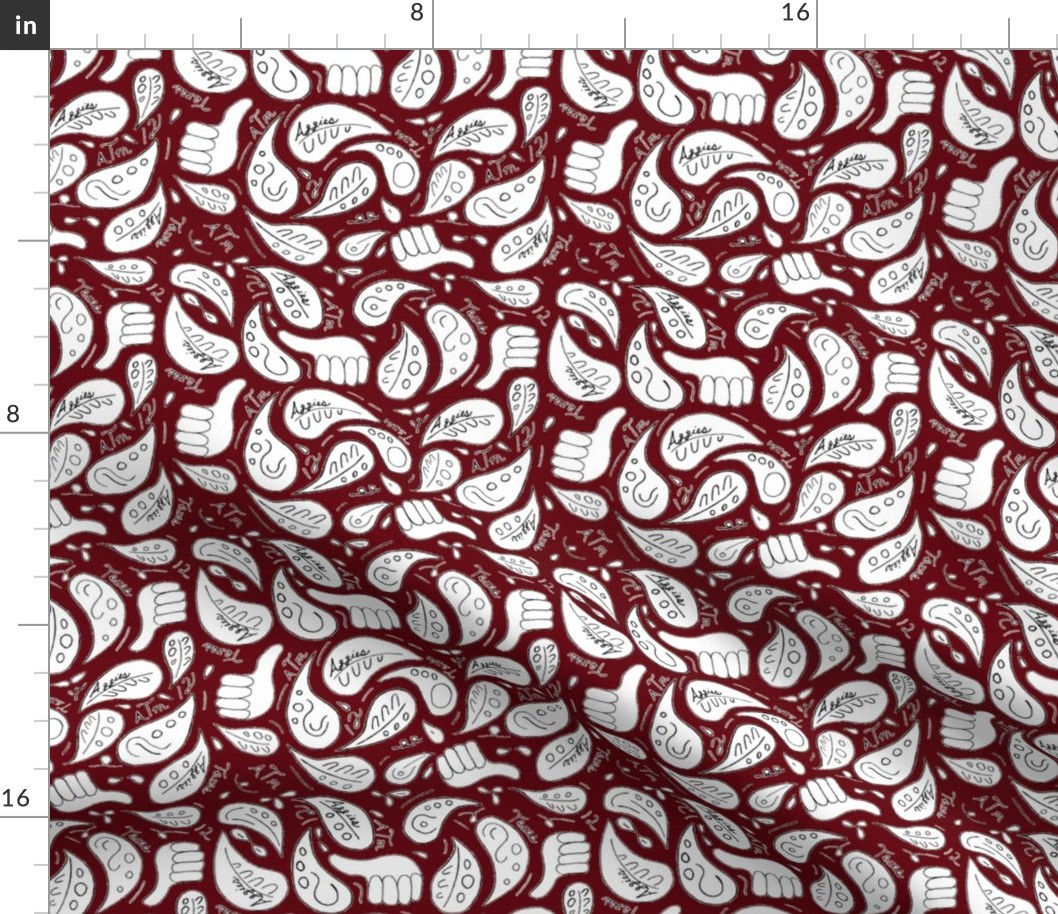 Aggie paisley maroon out