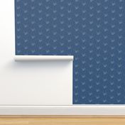 coffee cup icons on pixelated indigo denim