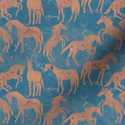 Inlaid Marble Horses
