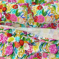 Neon Summer Floral (Large Size 36" Repeat)