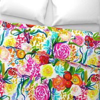 Neon Summer Floral (Large Size 36" Repeat)