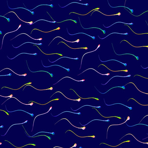 Bright Sperm Cells Swimming