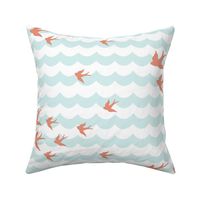 Ocean Flight in Coral and Mint