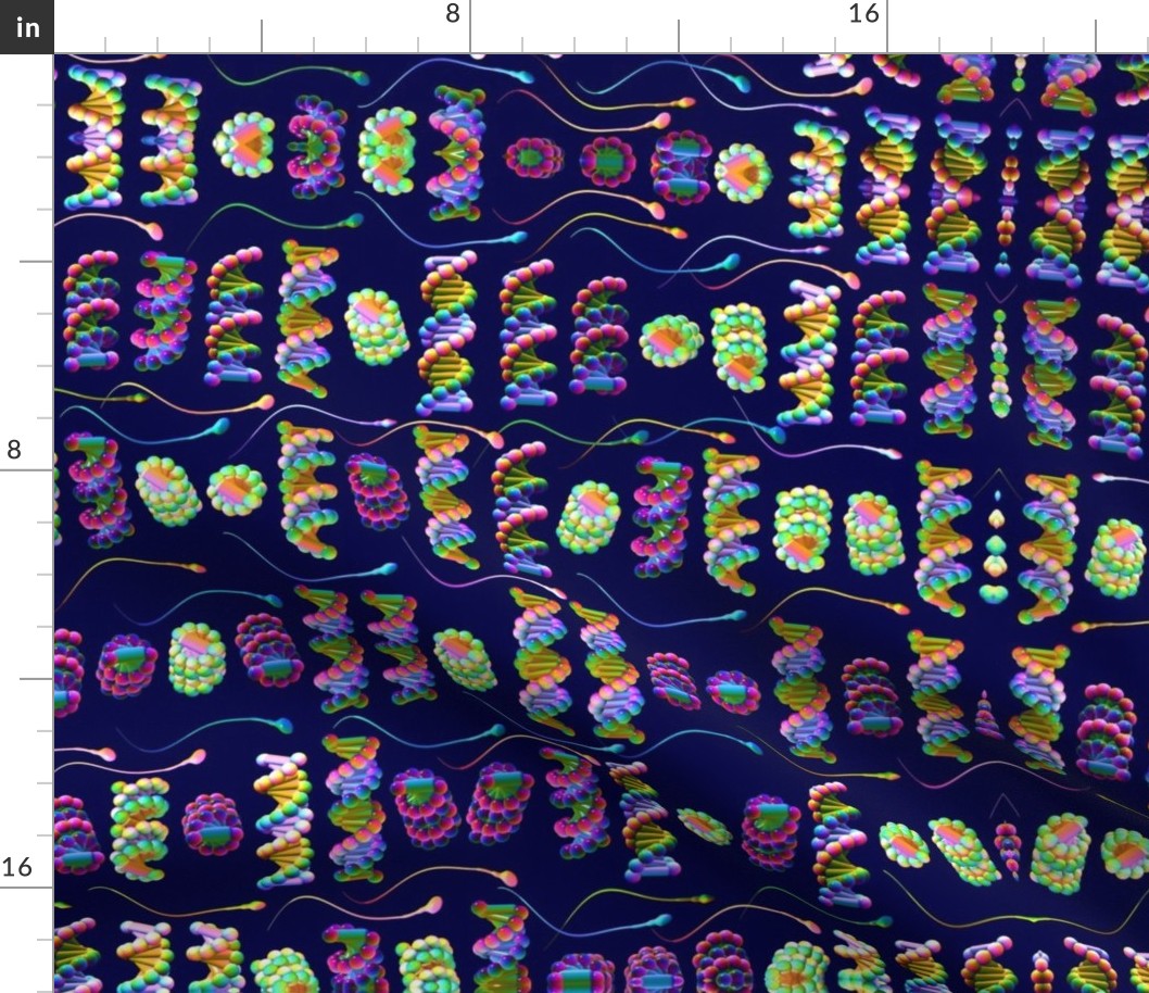 DNA and Sperm on Dark Blue