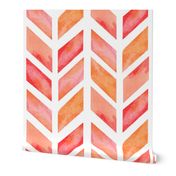 Watercolor Herringbone in Solid Pinks